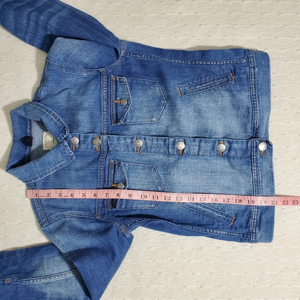 J. Crew Womens Classic Denim Jean Button Front Jacket Size XS‎